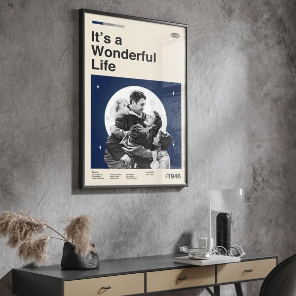 Mid-century modern It's a Wonderful Life movie poster by 20th Century Studios