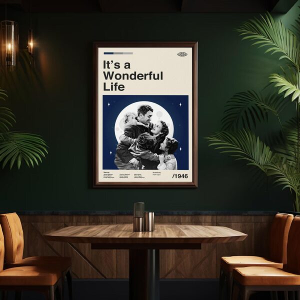 Mid-century modern It's a Wonderful Life movie poster by 20th Century Studios