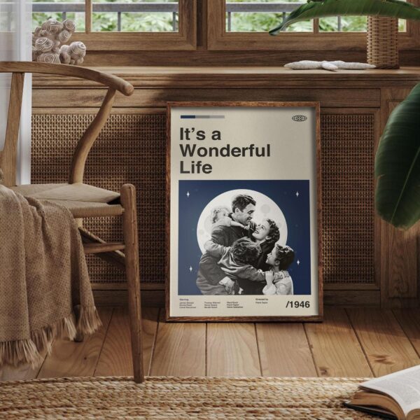 Mid-century modern It's a Wonderful Life movie poster by 20th Century Studios