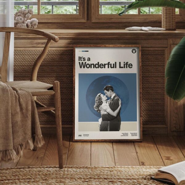 It's a Wonderful Life Movie Poster - mid-century retro artwork