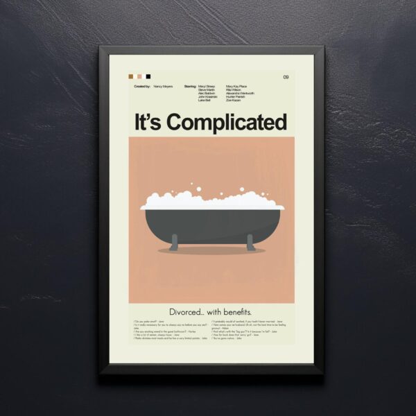 Large mid-century modern movie poster for It's Complicated film