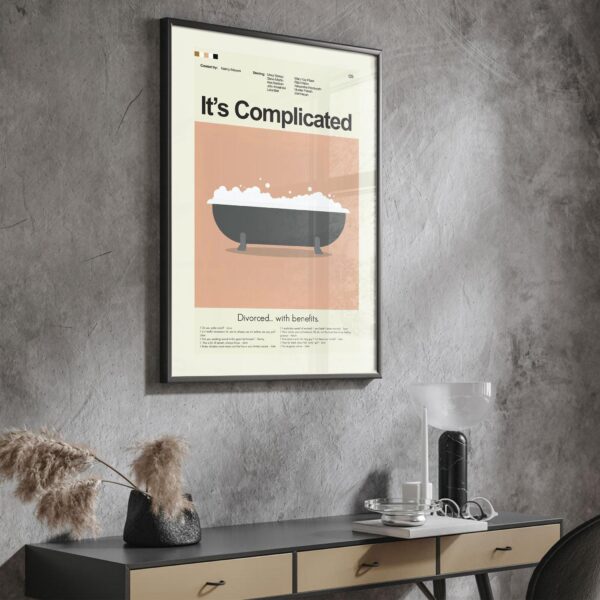 Large mid-century modern movie poster for It's Complicated film