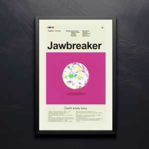 Mid-century modern Jawbreaker movie poster art with vintage design