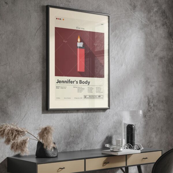 Mid-century modern style Jennifer's Body movie poster wall art