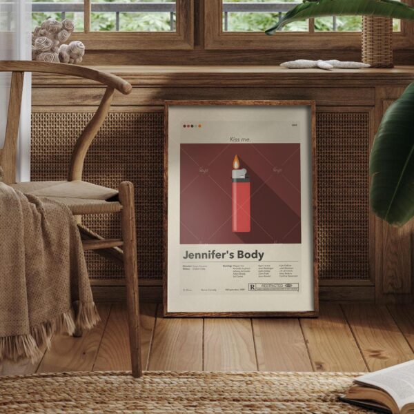 Mid-century modern style Jennifer's Body movie poster wall art