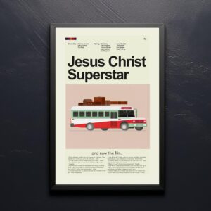 Vintage mid-century modern Jesus Christ Superstar movie poster design
