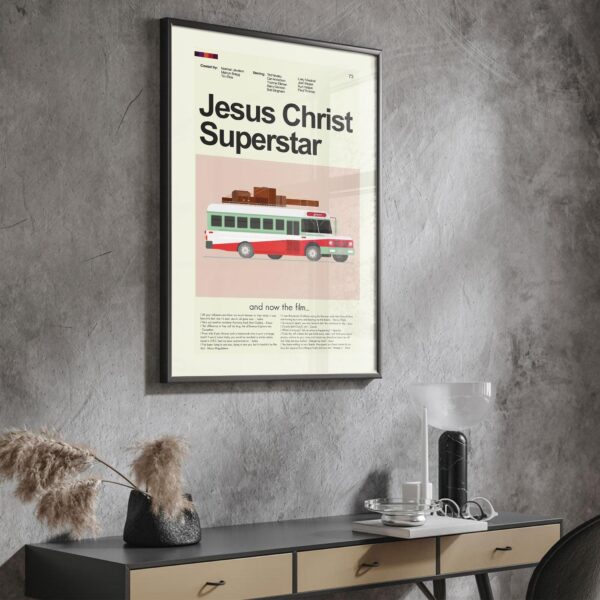 Vintage mid-century modern Jesus Christ Superstar movie poster design