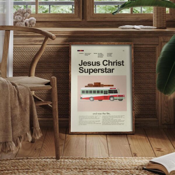 Vintage mid-century modern Jesus Christ Superstar movie poster design