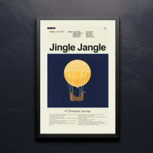 Mid-century modern poster of Jingle Jangle Christmas Journey movie art