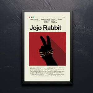 Jojo Rabbit movie poster styled as a mid-century modern artwork