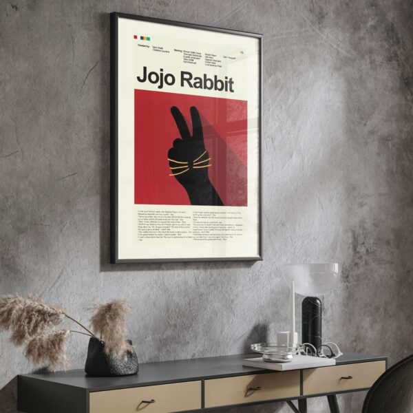 Jojo Rabbit movie poster styled as a mid-century modern artwork
