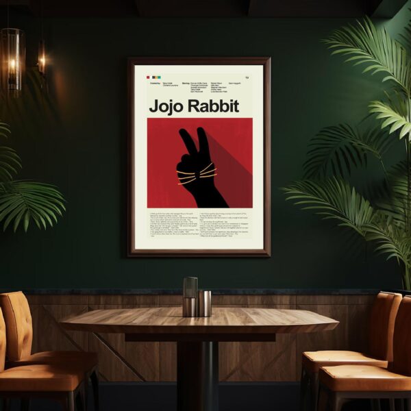 Jojo Rabbit movie poster styled as a mid-century modern artwork