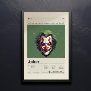 Mid-century modern style Joker movie wall poster art print