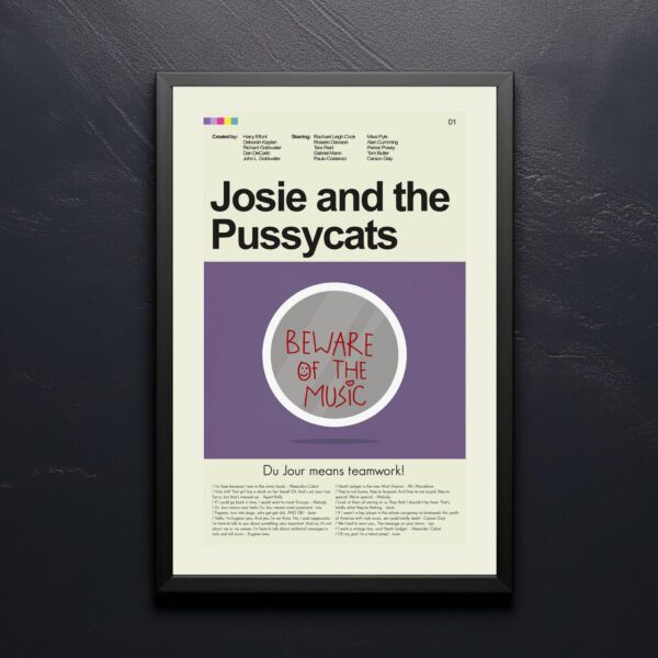 Mid-century modern Josie and the Pussycats movie poster art