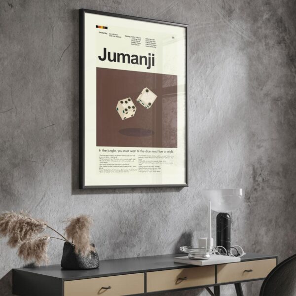 Mid-century modern style Jumanji movie poster wall art