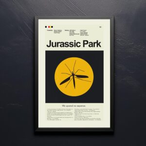 Mid-century modern style Jurassic Park movie poster art