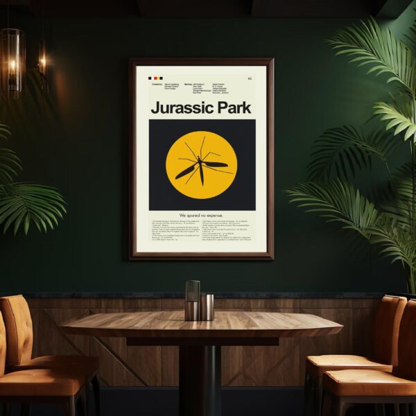 Mid-century modern style Jurassic Park movie poster art