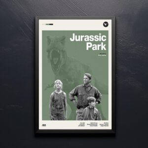Jurassic Park mid-century poster retro artwork