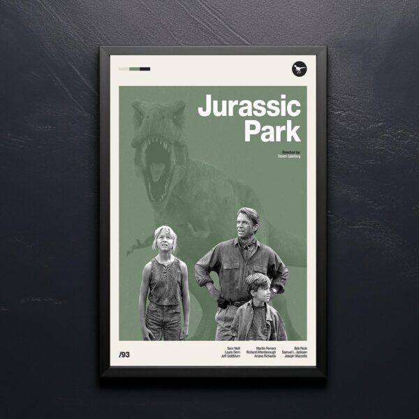 Jurassic Park mid-century poster retro artwork