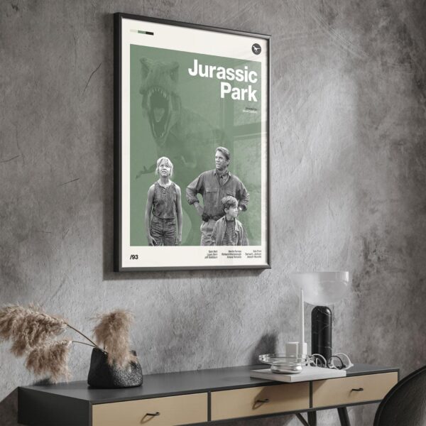 Jurassic Park mid-century poster retro artwork