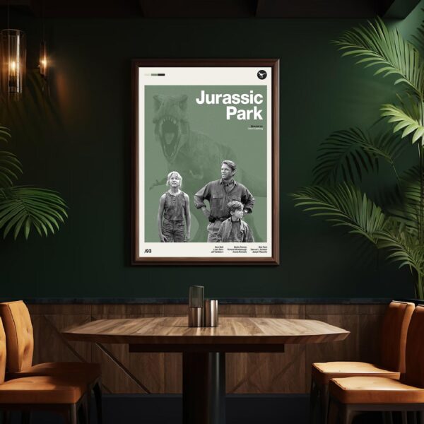 Jurassic Park mid-century poster retro artwork