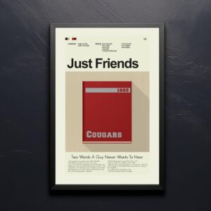 Just Friends movie poster with mid-century modern design elements and style