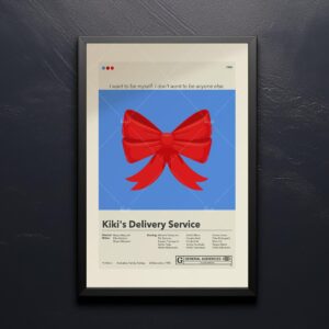 Kiki's Delivery Service movie poster with mid-century modern design style