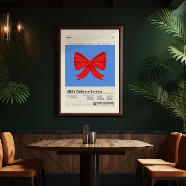 Kiki's Delivery Service movie poster with mid-century modern design style