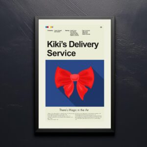 Mid-century modern style Kiki's Delivery Service movie poster artwork