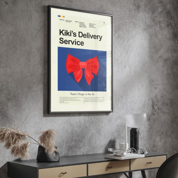 Mid-century modern style Kiki's Delivery Service movie poster artwork