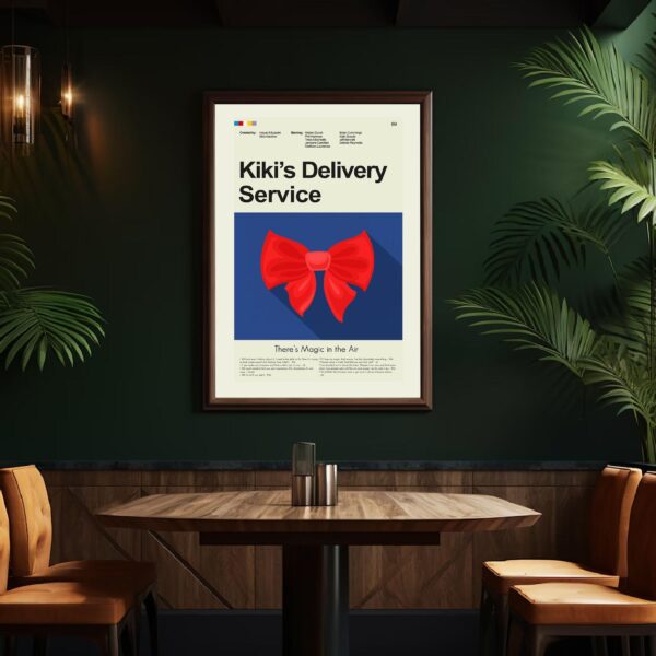 Mid-century modern style Kiki's Delivery Service movie poster artwork