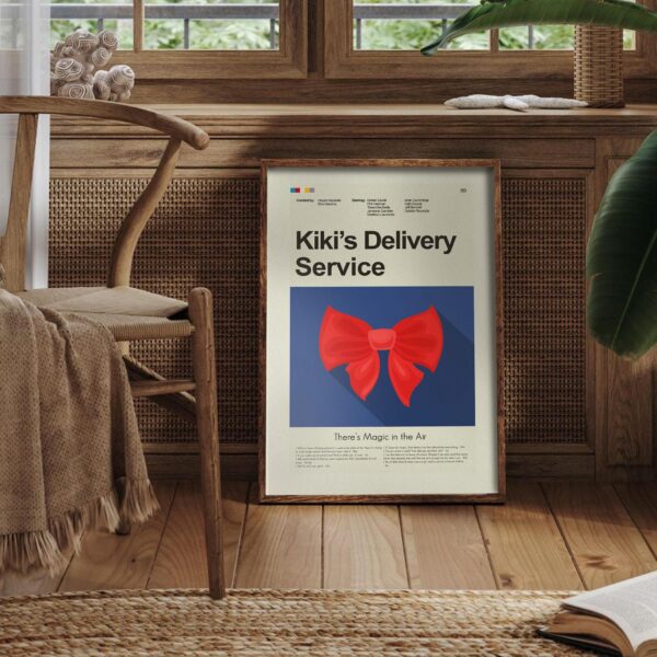 Mid-century modern style Kiki's Delivery Service movie poster artwork