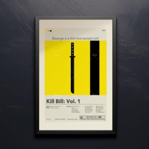 Mid-century modern style Kill Bill Vol. 1 movie poster with vintage design
