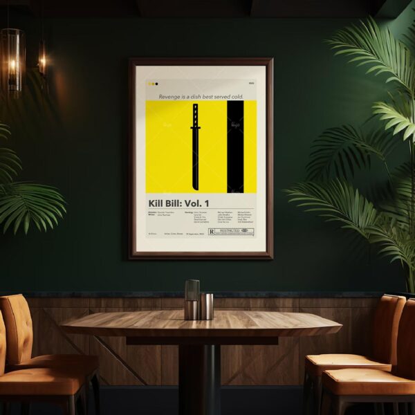 Mid-century modern style Kill Bill Vol. 1 movie poster with vintage design