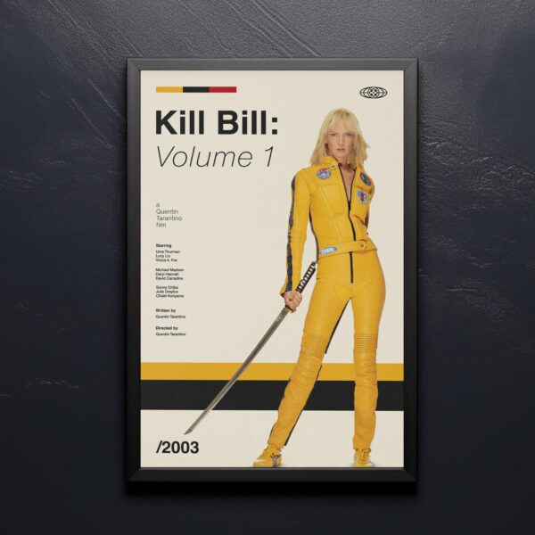 Vintage mid-century modern Kill Bill Vol. 1 movie poster design