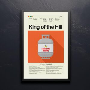 Mid-century modern King of the Hill movie poster with retro design