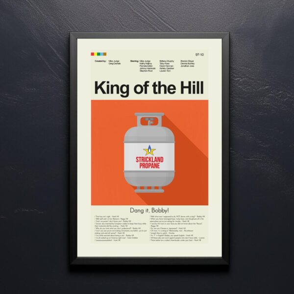 Mid-century modern King of the Hill movie poster with retro design