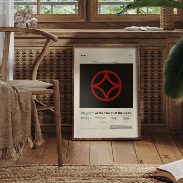 Vintage mid-century Kingdom of the Planet of the Apes movie poster
