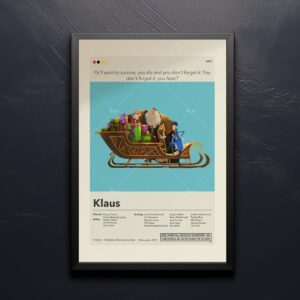 Mid-century modern Klaus movie poster by 20th Century Studios