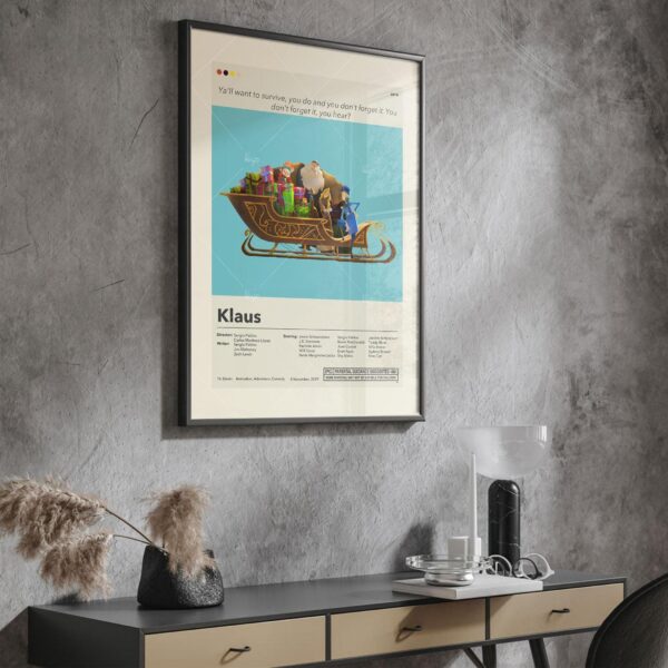 Mid-century modern Klaus movie poster by 20th Century Studios