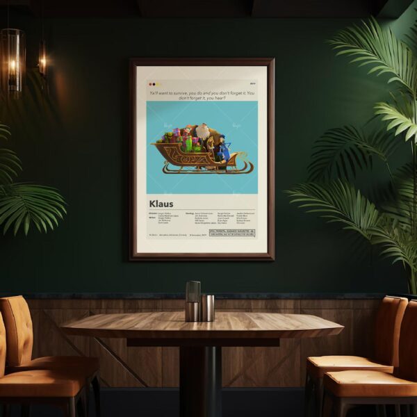 Mid-century modern Klaus movie poster by 20th Century Studios