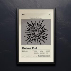 Knives Out movie poster in mid-century modern style print