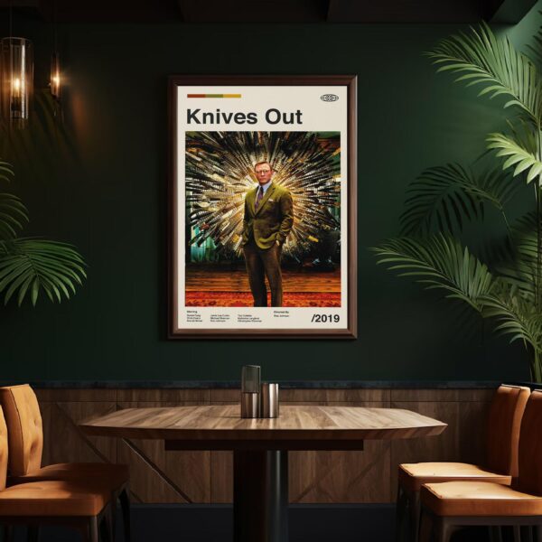 Knives Out vintage mid-century modern movie poster art
