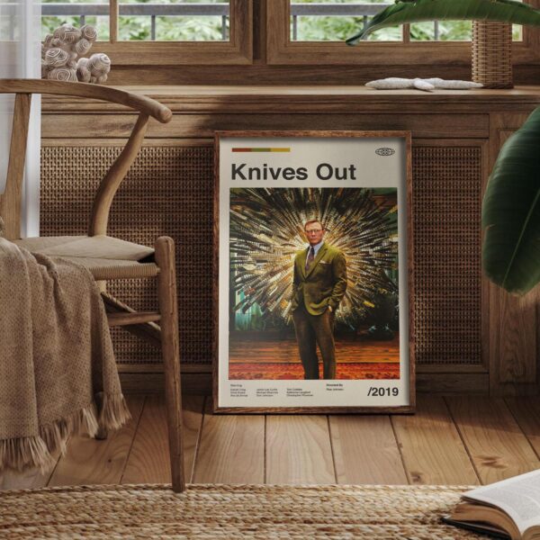 Knives Out vintage mid-century modern movie poster art