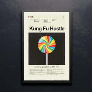 Mid-century modern Kung Fu Hustle movie poster from mid 20th century