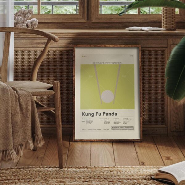 Mid-century modern style Kung Fu Panda 4 movie poster print
