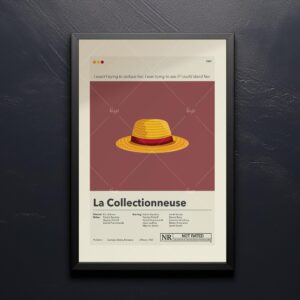 Mid-century modern art poster of La Collectionneuse movie design