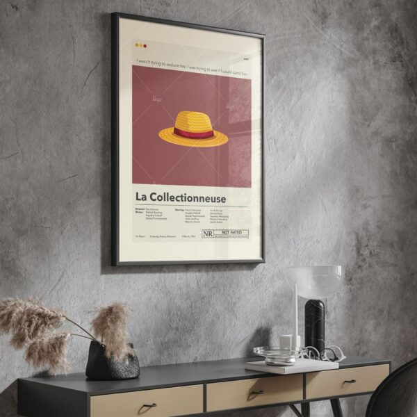 Mid-century modern art poster of La Collectionneuse movie design
