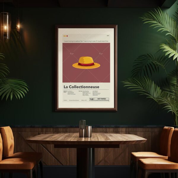 Mid-century modern art poster of La Collectionneuse movie design