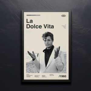 La Dolce Vita Movie Poster - mid-century wall artwork